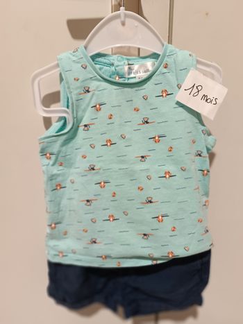 Ensemble short + t-shirt garçon 18 mois