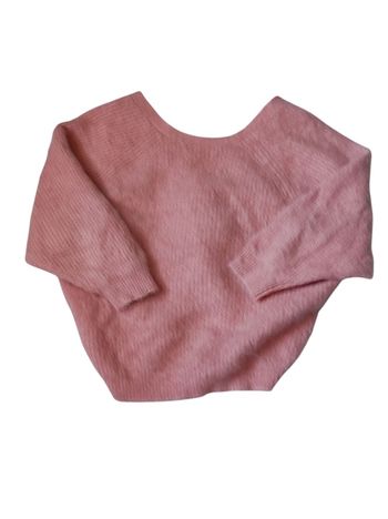 Pull rose alpaga dos croisé taille S