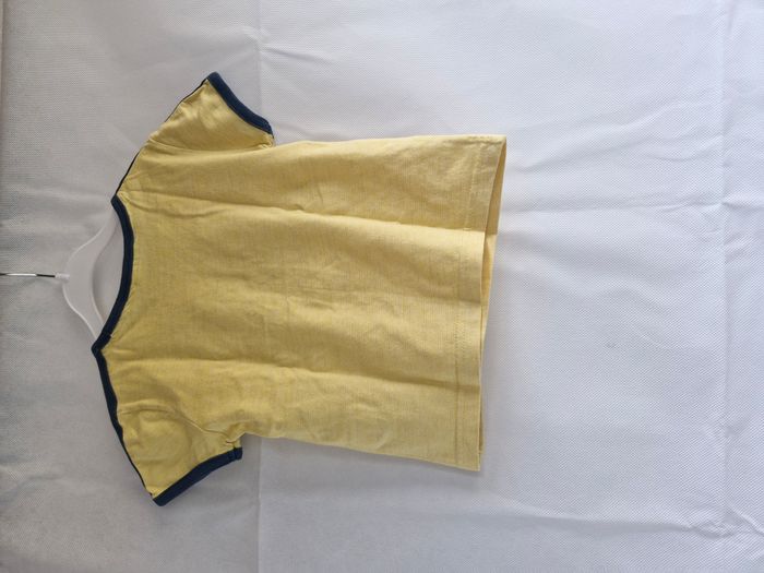 Pyjama 2 pièces 3 ans Okaïdi Jaune bleu marine inscription jouer en duo raquettes volants - photo numéro 6