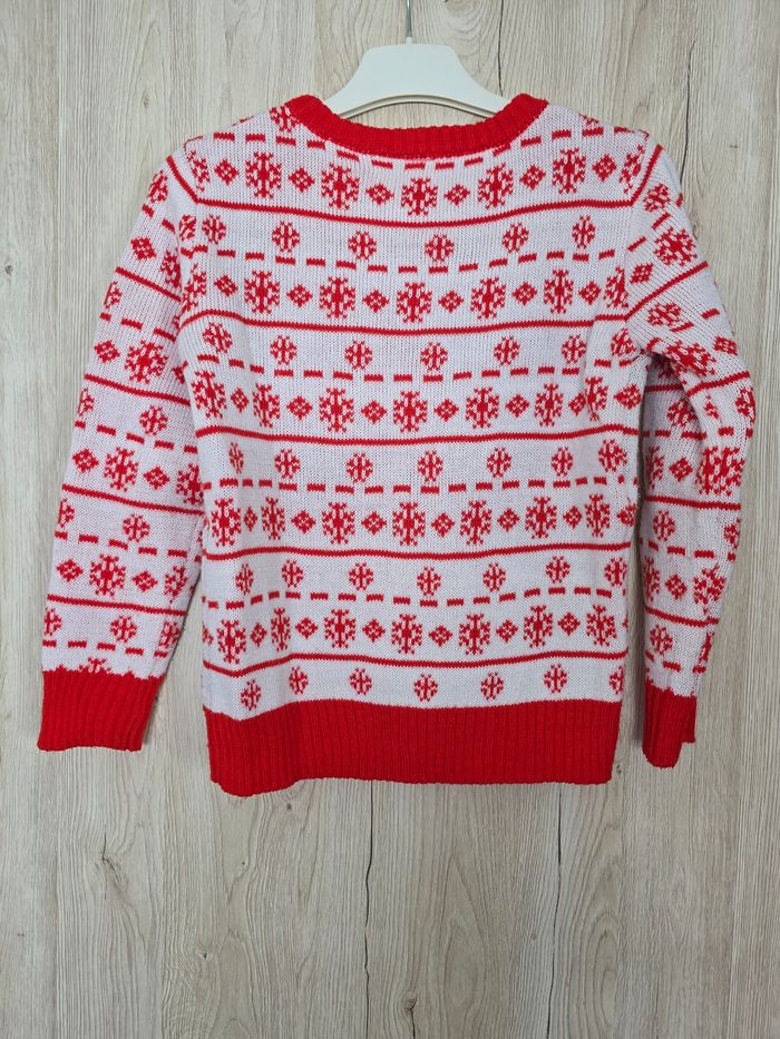 PULL NOËL 🎅 GRINCH TAILLE 7/8ANS COULEUR ROUGE/BLANC - photo numéro 2