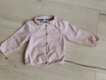 Vêtement bébé fille gilet rose Obaïbi 18 mois