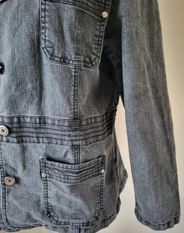 Veste en jean grise anthracite Ep Taille 44 46 - photo numéro 3