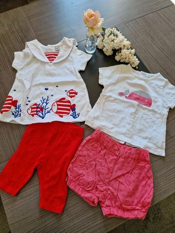 Lot 2 ensembles été 6 mois fille