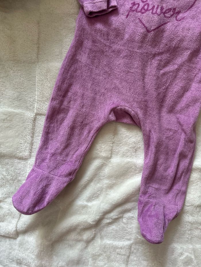 Pyjama une pièce violet taille 3 mois Tex - photo numéro 3