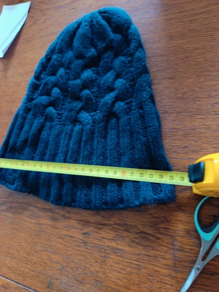 Bonnet laine noir 25 cm - photo numéro 5