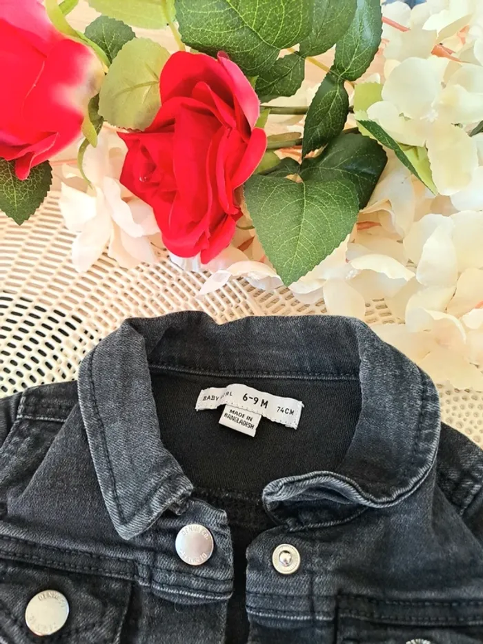 Veste en jeans, taille 6-9 mois, marque baby girl - photo numéro 3