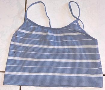 Crop top bleu blanc rayé s