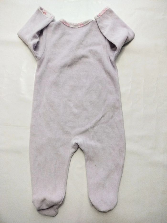Pyjama velours ouverture sur le devant fille 12 mois - photo numéro 5