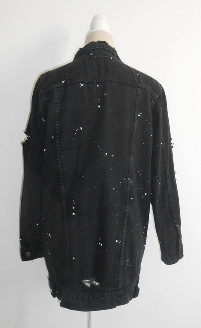Veste en jean longue rock noir - photo numéro 3