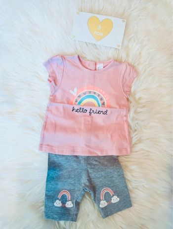 3 mois - ensemble legging court et T-shirt MC