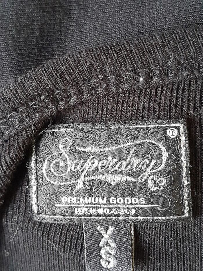 Top manches longues noir broderie transparence Superdry taille xs - photo numéro 7
