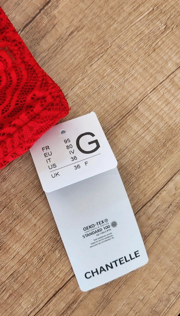 Soutien-gorge corbeille dentelle rouge taille 95G Chantelle - photo numéro 4