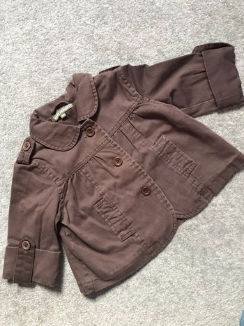 Veste courte style paletot fille 4 ans marron