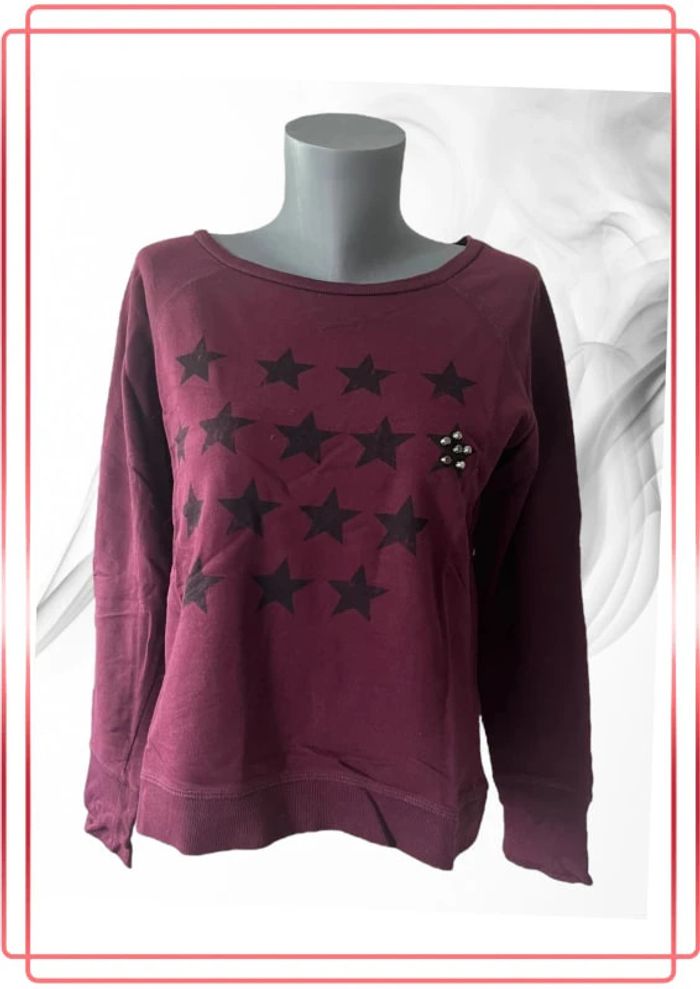 Pull bordeaux et noir – Tom Tailor Denim – Taille M