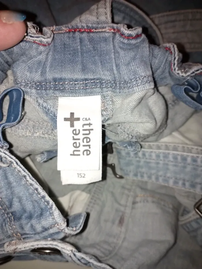 Salopette short en jean c&A 152 cm réglable à l'intérieur - photo numéro 10