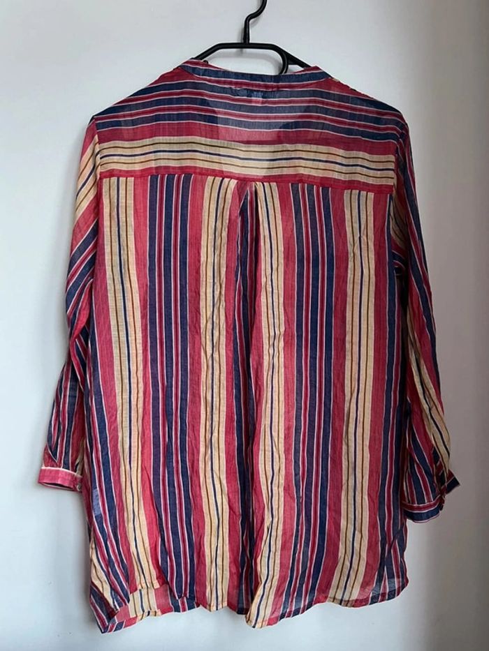 Chemise rayée bordeaux - photo numéro 2