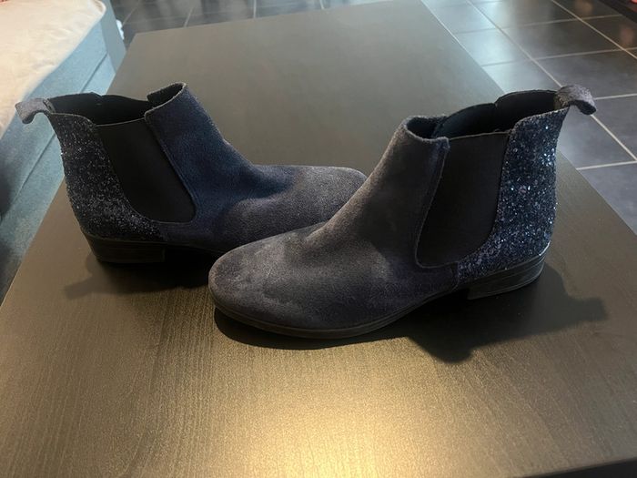 Bottines bleues à paillettes Pointure 40. - photo numéro 2