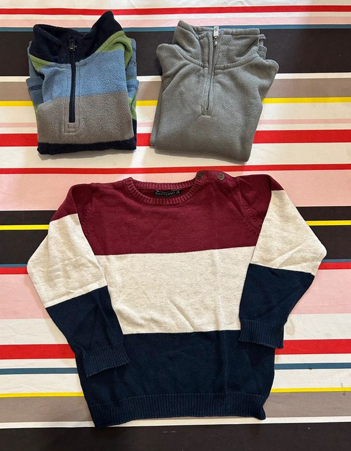 Lot 2 polaire + 1 pull
