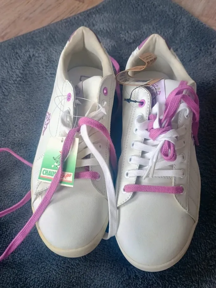 sneakers neuves Kappa vintage blanche et violette T41 - photo numéro 2