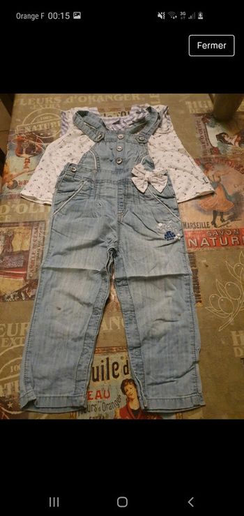 Ensemble salopette Sergent Major 18 et 24 mois .