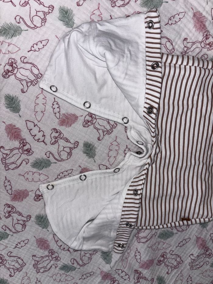 đ¶ Salopette bĂ©bĂ© rayĂ©e â marron & blanc - photo numĂ©ro 5