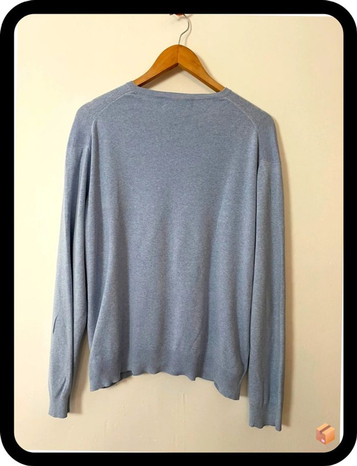 Pull Ralph Lauren – Taille L/G équiv. XXL oversize – Bleu ciel – Cavalier jaune - photo numéro 4
