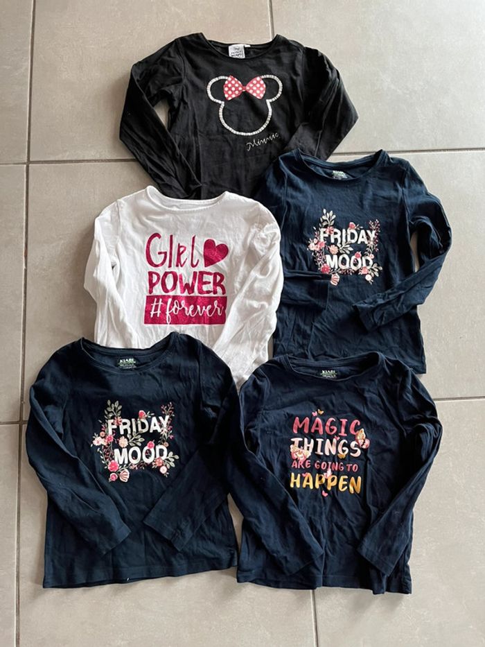 Lot tee-shirts manches longues petite fille