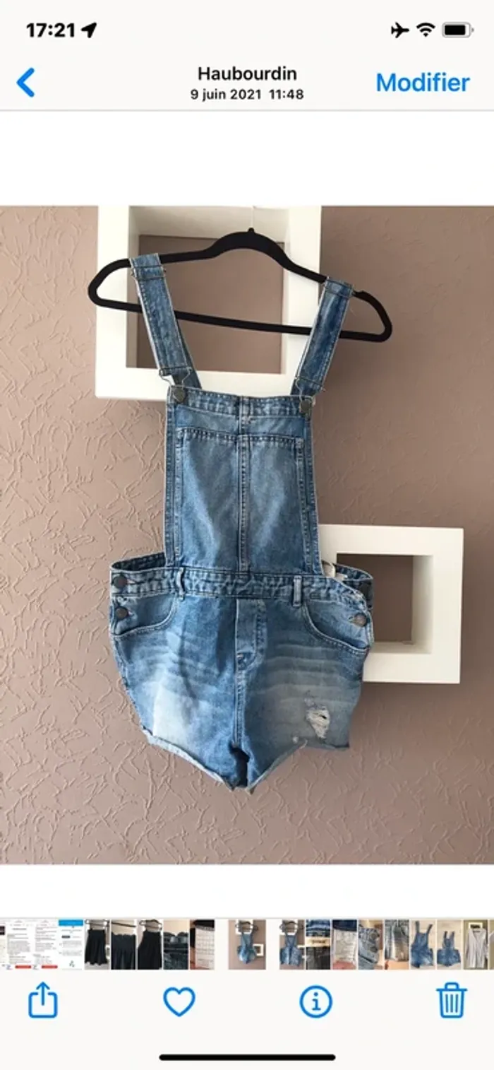 Salopettes short en jeans - photo numéro 4