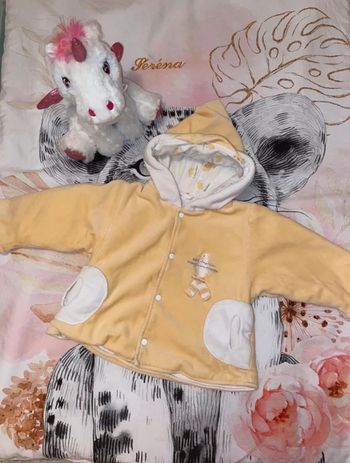 Manteau hiver coton/polaire, 6 mois, Sucre d’orge.