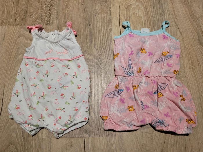 2 combishorts en 3 mois fille