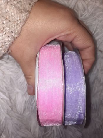 Lot ruban ortanza 20mm 50m rose violet claire