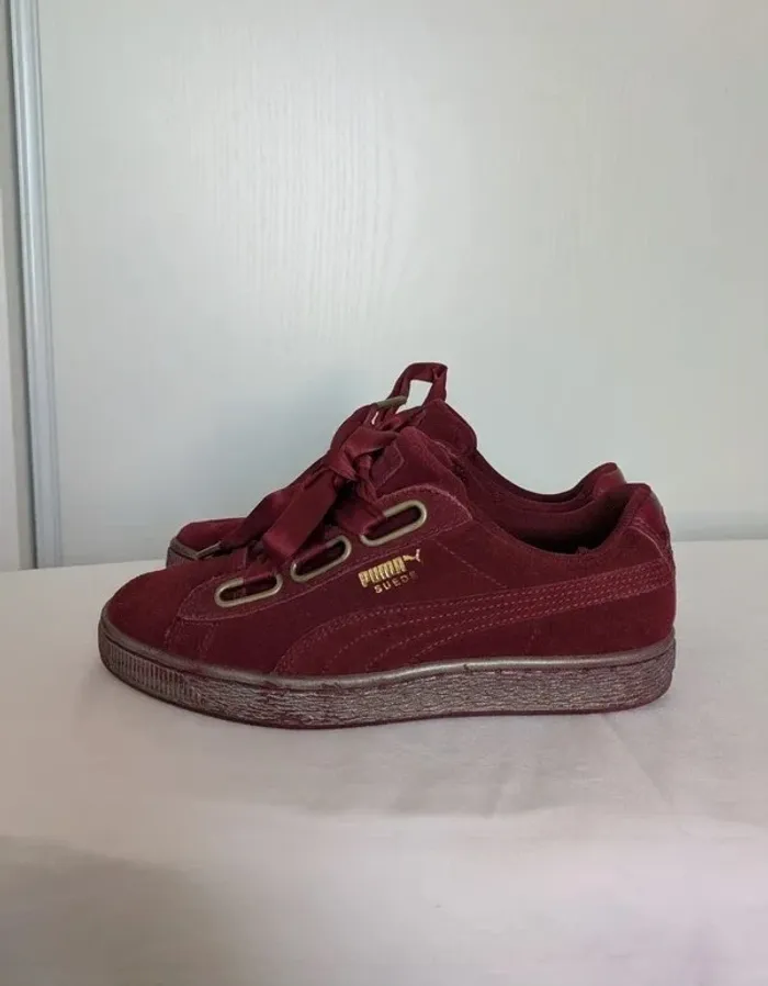Baskets bordeaux - Puma Suede - taille 37 - photo numéro 3