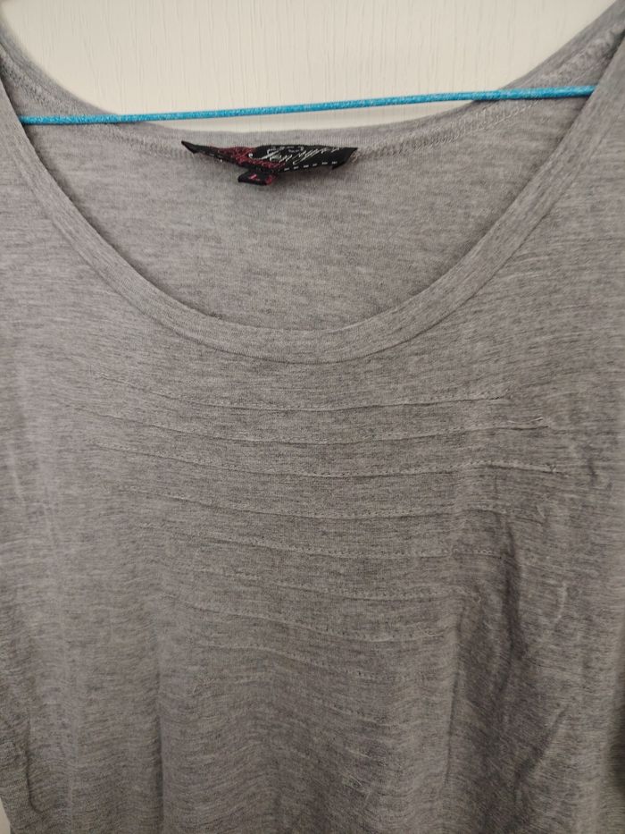 T-shirt fluide, Jennyfer, L, gris, petites manches - photo numéro 3