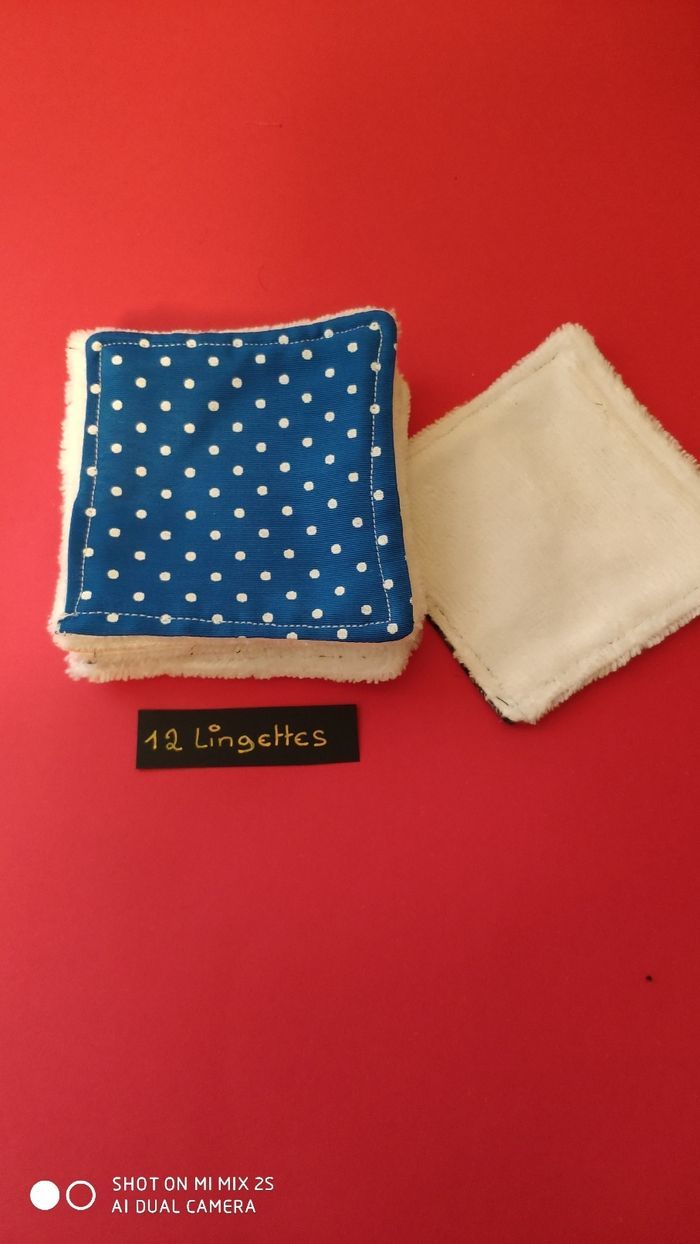 12 lingettes lavables, neuf.