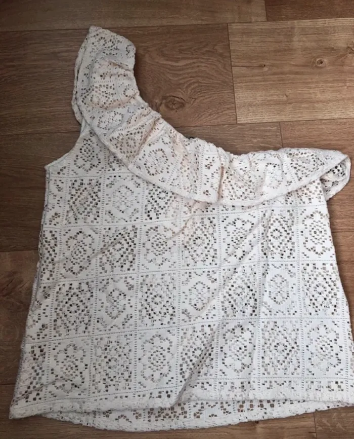 Haut top épaule dénudée beige coton été tendance - photo numéro 5