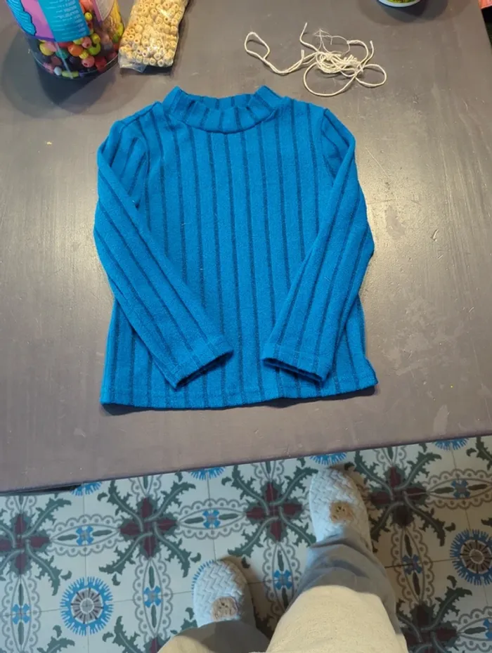 Pull molletonné bleu azur