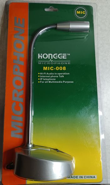 Microphone Flexible Neuf Jack 3,5mm , câble 2m, avec interrupteur, hauteur 25cm