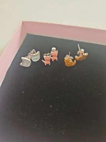 Lot de 3 paires de boucles d'oreilles chat claire's