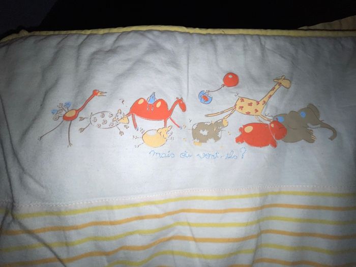 Tour de lit jaune à rayures et animaux – Alphabet - photo numéro 2