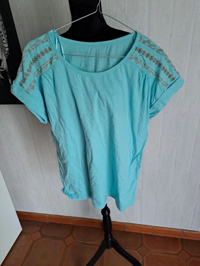 tee-shirt turquoise - photo numéro 3