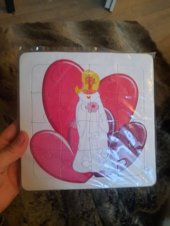 Lot 5 puzzle marié blonde coeur - photo numéro 2