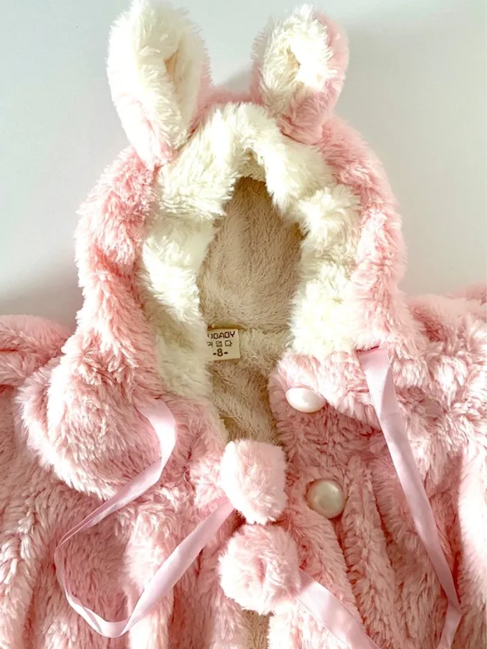 Cape poncho à capuche hiver bébé taille 3-6 mois NEUF - photo numéro 4