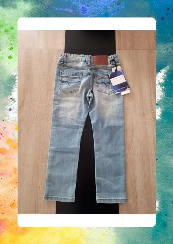 Jeans effet usée taille ajustable 6 ans - photo numéro 2
