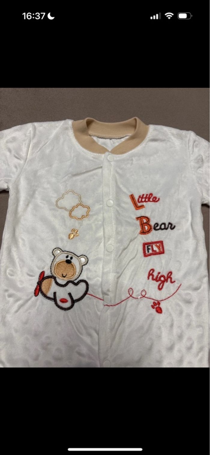 Pyjama Grenouillère Blanc - Taille 0 naissance - photo numéro 4