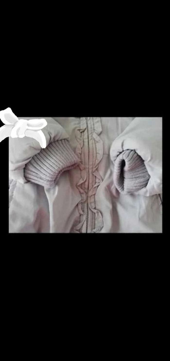 Manteau imperméable fourré polaire gris avec capuche Tex 9 mois neuf 7€ - photo numéro 2