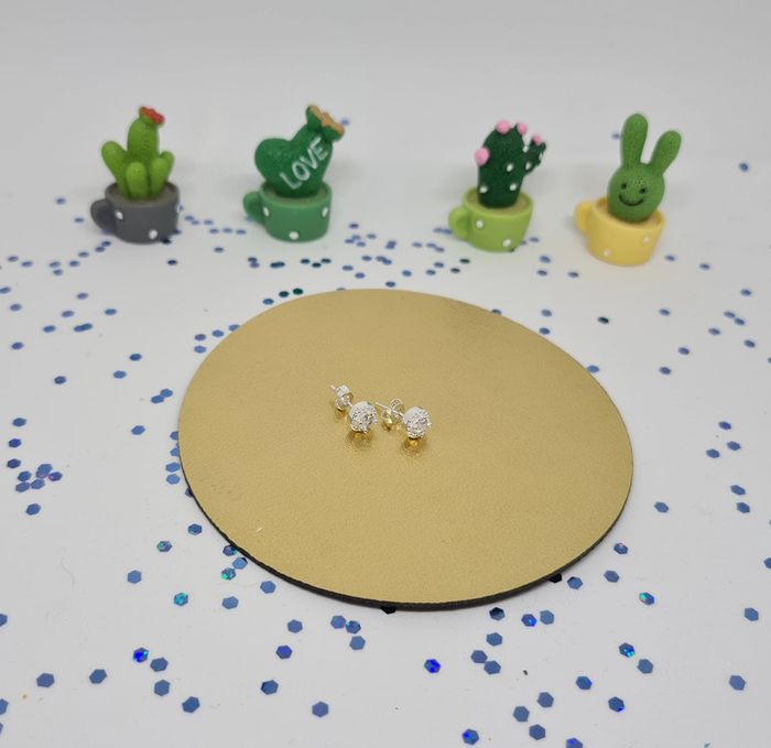 Très jolis Clous d'oreilles fantaisie argentés