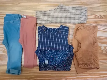 Lot de 6 vêtements fille pantalons souples et jolies blouses fille