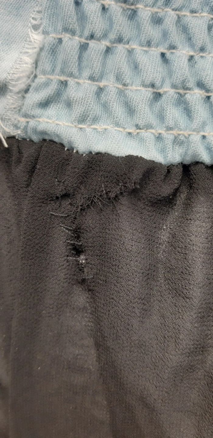 Très joli top dos et épaules dénudés couleur jean avec gros strass Shun bo - photo numéro 11