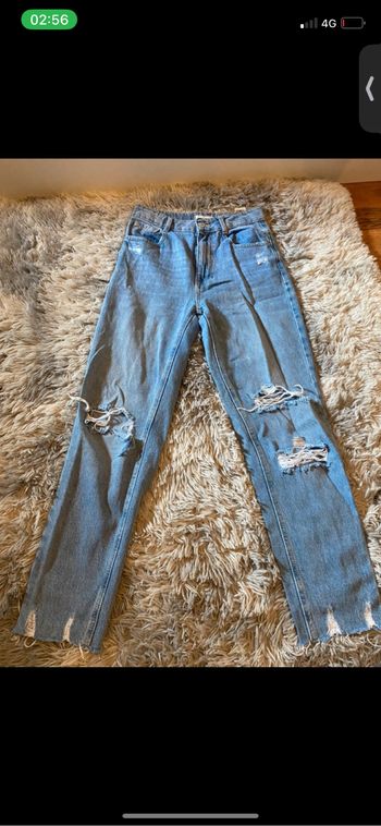 Jeans droit trouer