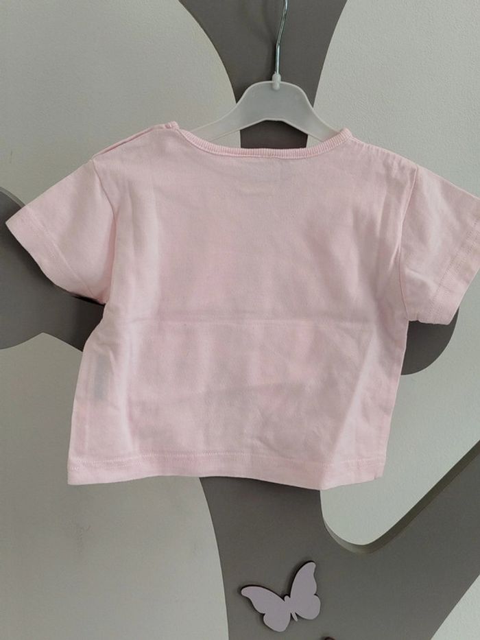 Tee-shirt manches courtes rose thème pirate Cadet Rousselle taille 3 mois - photo numéro 2